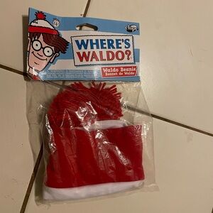 Where's Waldo Red and White Beanie